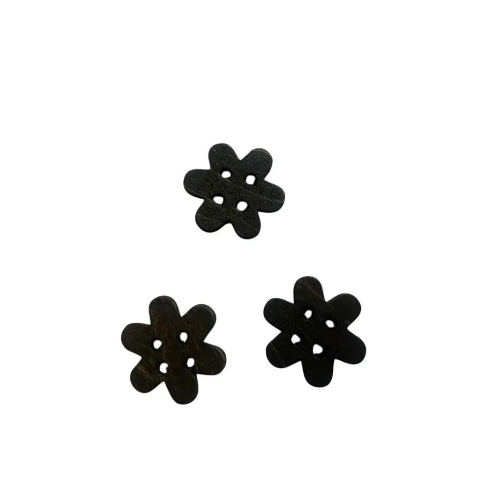 Black wood buttons lot of 100 3 hole